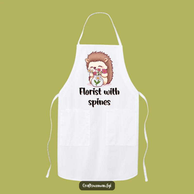 Funny Hedgehog Flower Apron: Keep Clean While Gardening with Humor