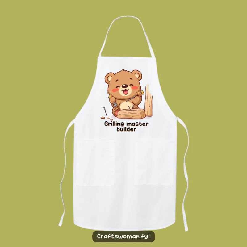 Funny Bear Cub Builder Apron: Protect Your Clothes with DIY Humor