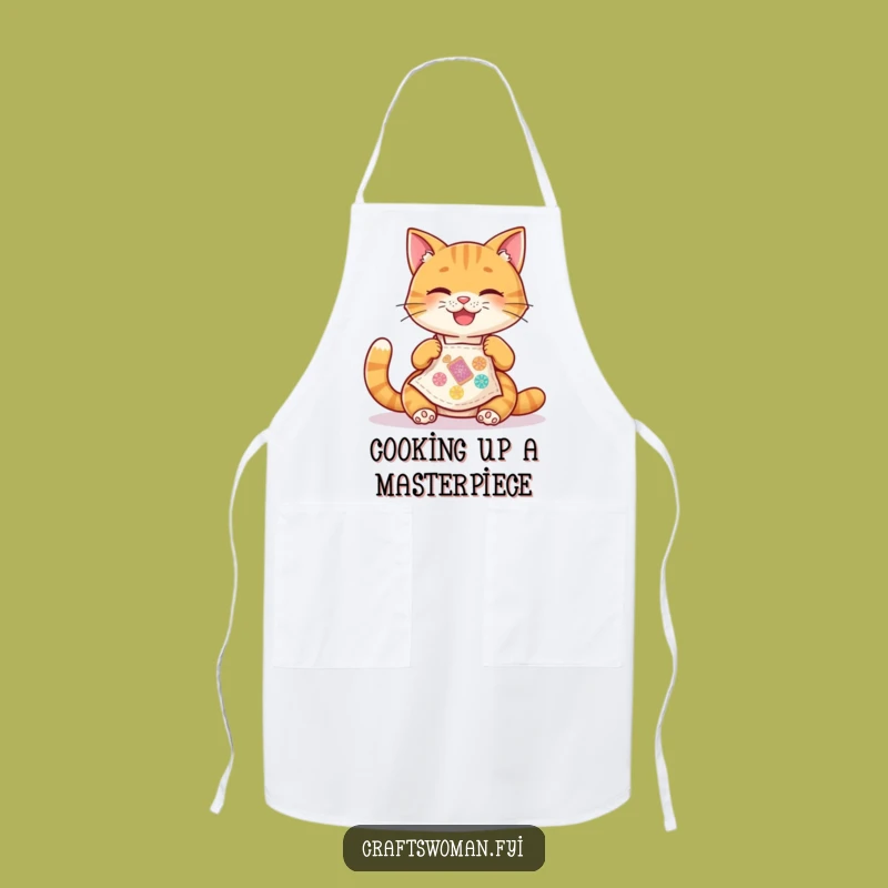 Funny Cat Apron: Joyful Stitcher, Hilarious Gift for Crafters