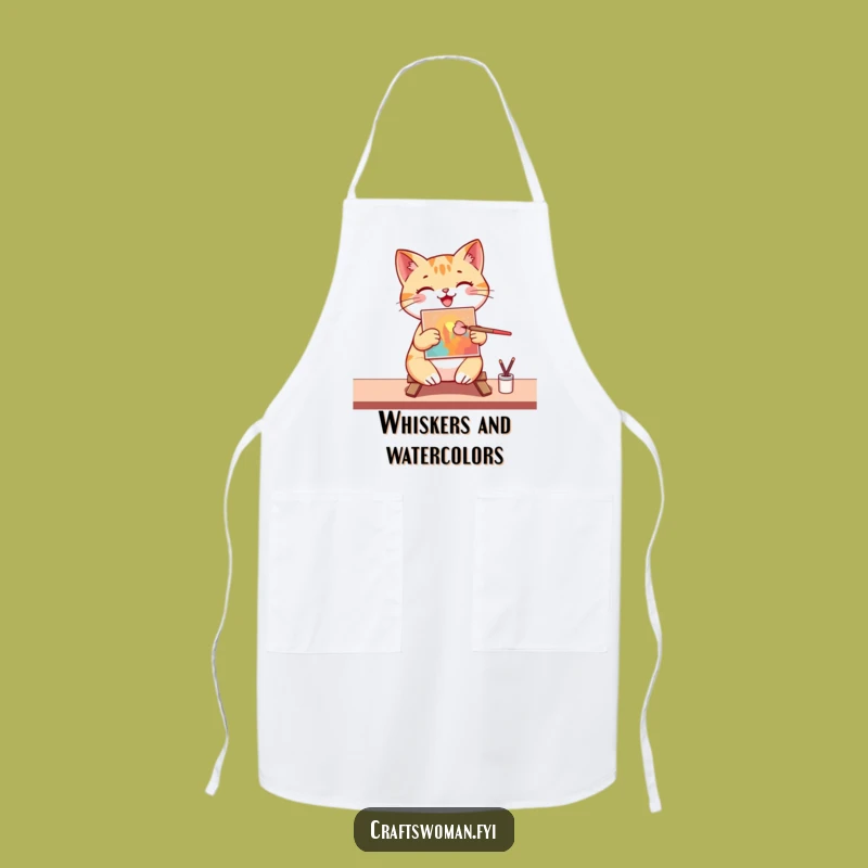 Funny Cat Chef Apron: Happy Cat Painter Artist in the Kitchen, Hilarious Funny Gift!