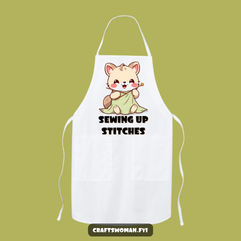 Funny Kawaii Stitching Apron: Sew with Style and Laughter!