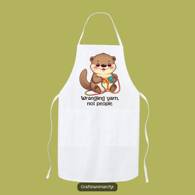 Funny Otter Yarn Apron - Keep Clean & Crafty with this Cute Otter Design