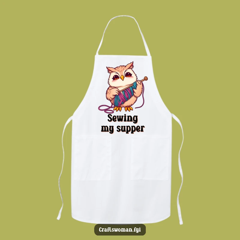 Funny Owl Chef Apron - Joyful Kitchen Crafter's Perfect Gift