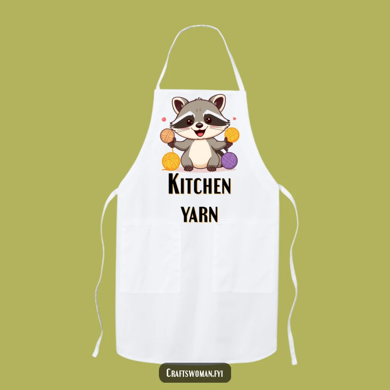 Funny Raccoon Apron - Keep Clean While Juggling Yarn Projects