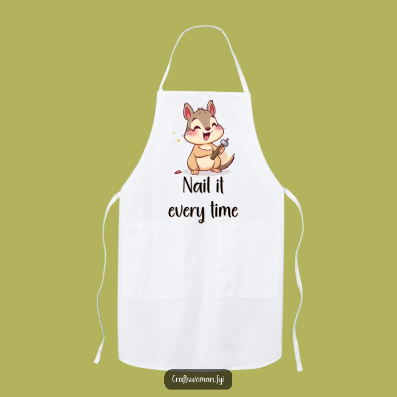 Funny Squirrel Hammering Apron: Hilarious Kitchen Wear for DIY Chefs and Bakers