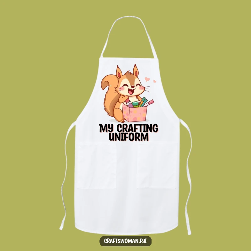 Funny Squirrel Craft Apron: Joyful Artist Animal With Tiny Supplies, Practical Humorous Kitchenwear!