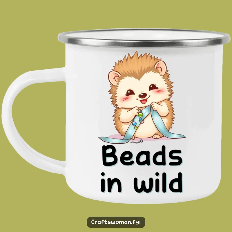 Funny Hedgehog Camping Mug - Sparkle on the Go for Crafters
