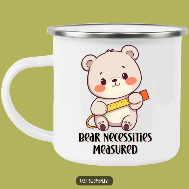 Funny Bear Measuring Camping Mug: Measure Your Brews with Humorous Style