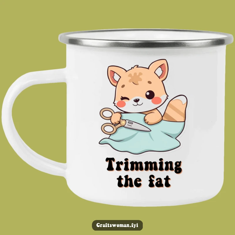 Funny Cutting Animal Camping Mug: Playful Crafter On The Go, Travel Sewing Gift