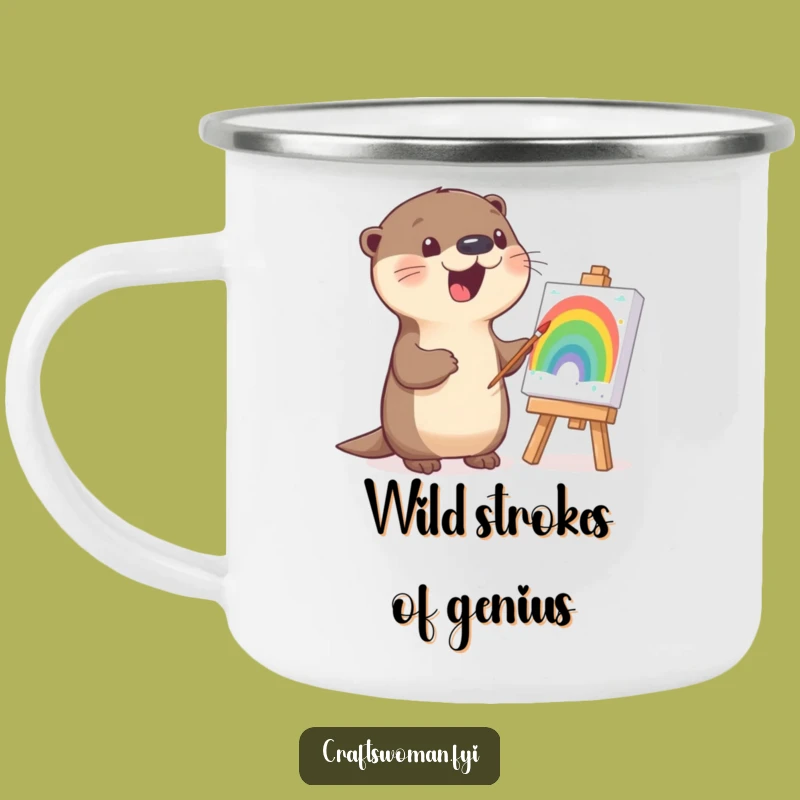Funny Otter Painting Camping Mug: Artistic and Hilarious Outdoor Companion