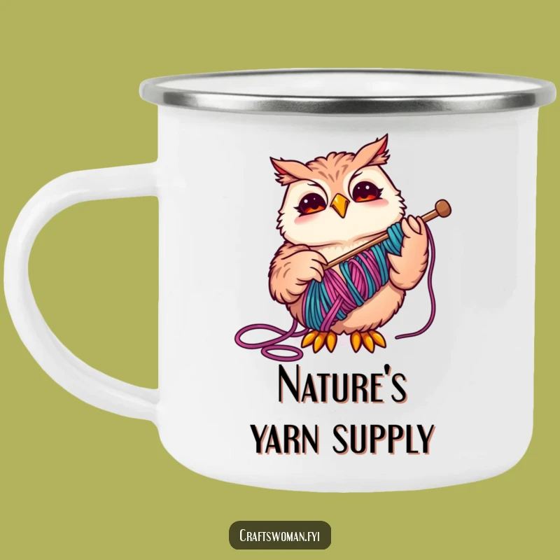 Funny Owl Campfire Mug - Joyful Crafter's Outdoor Adventure Gift