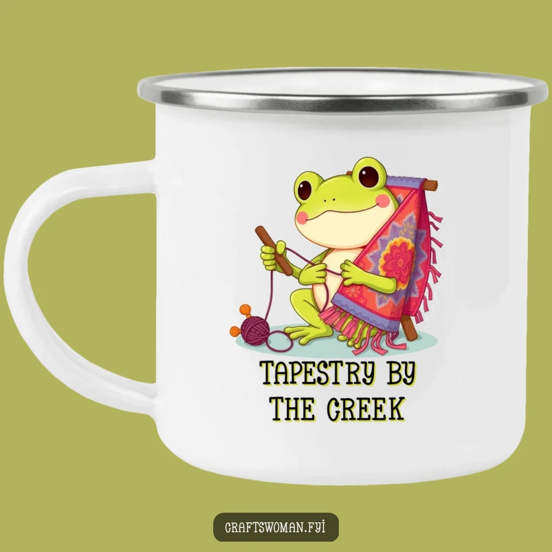 Funny Frog Stitcher Camping Mug: Cheerful Art For Outdoor Adventures - Durable & Fun