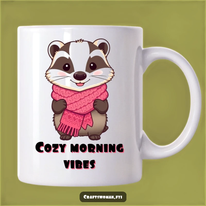 Funny Badger Knitting Mug - Cozy Crafter Gift for Yarn Lovers