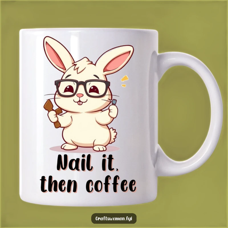 Funny Bunny Carpenter Mug: A Hilarious Gift for DIY Enthusiasts Who Hammer It Out!
