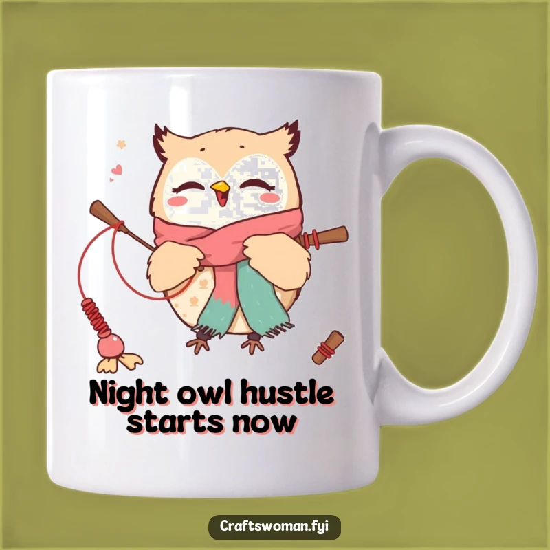 Funny Cute Owl Weaver Mug: Whimsical Knitting Gift for Crafters