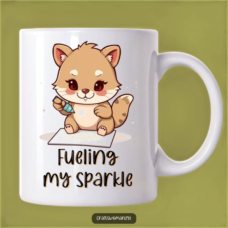 Funny Glitter Card Mug: Hilarious Moment of Crafting Determination
