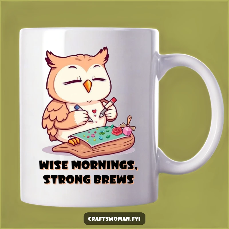 Funny Owl Gluing Crafts Mug - Wise & Hilarious Hobby Gift