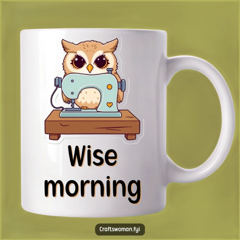 Funny Owl Sewing Mug - Wise Gift for Tailors and Crafters
