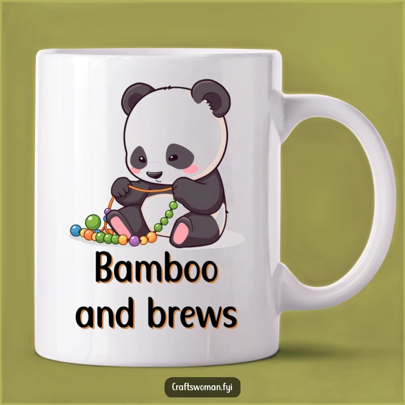 Funny Panda Bead Arranger Mug: Focused Character Crafting - Perfect Gift