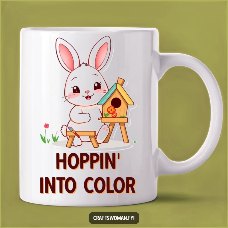 Funny Rabbit Painting Mug: A Cheerful Gift for Artists and Gardeners