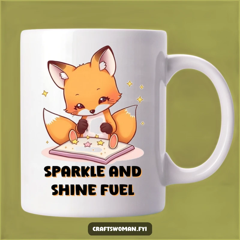 Funny Fox Crafting Stars Mug: Whimsical and Hilarious Gift for Creatives