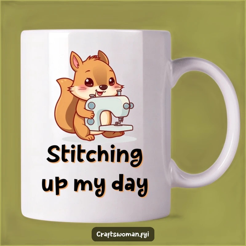 Funny Squirrel Sewing Mug - A Hilarious Gift for DIY Enthusiasts