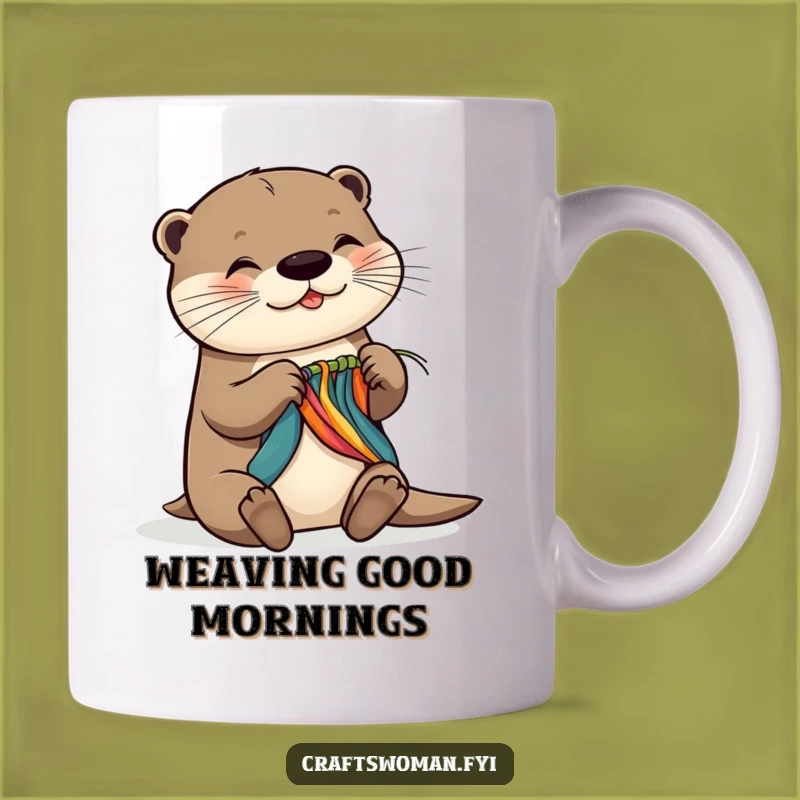 Funny Otter Weaving Mug: Skilled Otter Crafting, Hilarious Gift for Artisans
