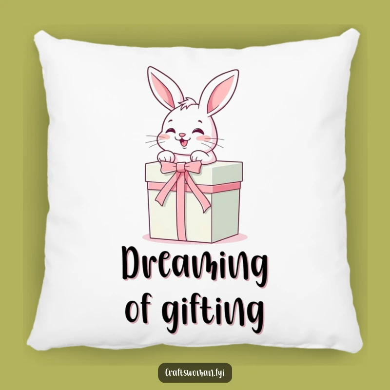 Funny Bunny Gift Pillow: Cozy Cushion with a Giggling Rabbit, Adorable Funny Gift!