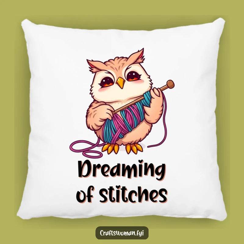 Funny Owl Threading Pillow - Cozy Craft Cushion for Joyful Homes