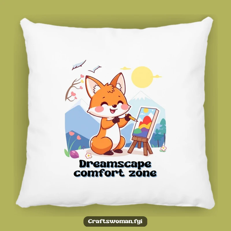 Funny Fox Art Pillow: Cozy & Colorful Decor for Your Creative Sanctuary