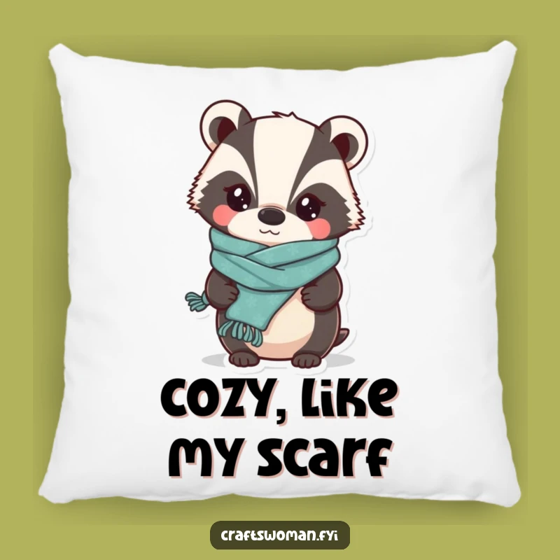 Funny Badger Knitter Pillow: Cozy Up with Hilarious Handmade Comfort, a Perfect Funny Gift!