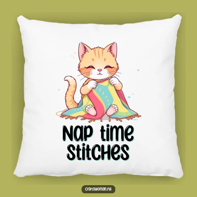 Funny Cat Sewing Pillow: Cozy Comfort with a Crafty Feline Touch
