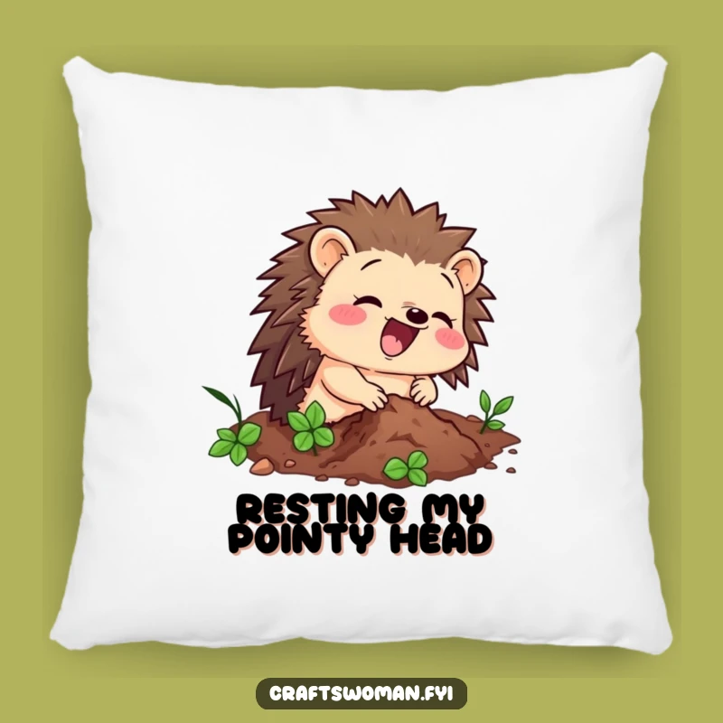 Funny Hedgehog Hammer Pillow: Cozy & Hilarious Decor for Your Workshop