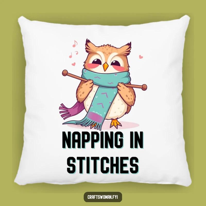 Funny Knitting Owl Pillow: Add a Hilarious Touch of Crafty Comfort