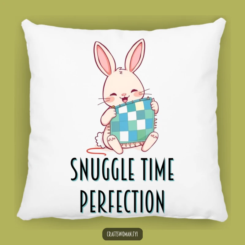 Funny Rabbit Quilt Pillow: Cozy & Hilarious Decor for Your Sewing Nook