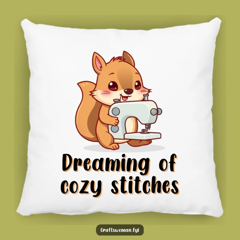 Funny Squirrel Sewing Pillow - Cozy Comfort Gift for Craft Lovers