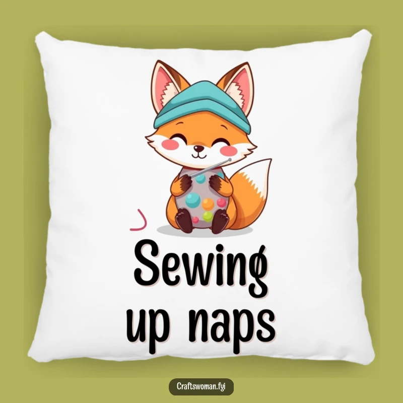 Kawaii Fox Sewing Pillow: Cozy Comfort, Cute Crafting Buddy, Great Funny Gift