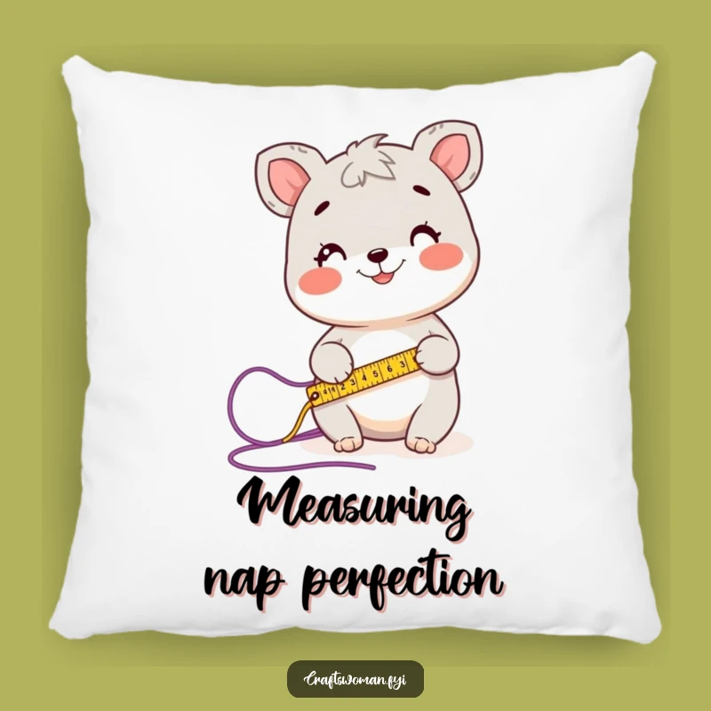 Funny Measuring Animal Pillow: Happy Crafter's Comfort, Soft Knitting Accent Gift