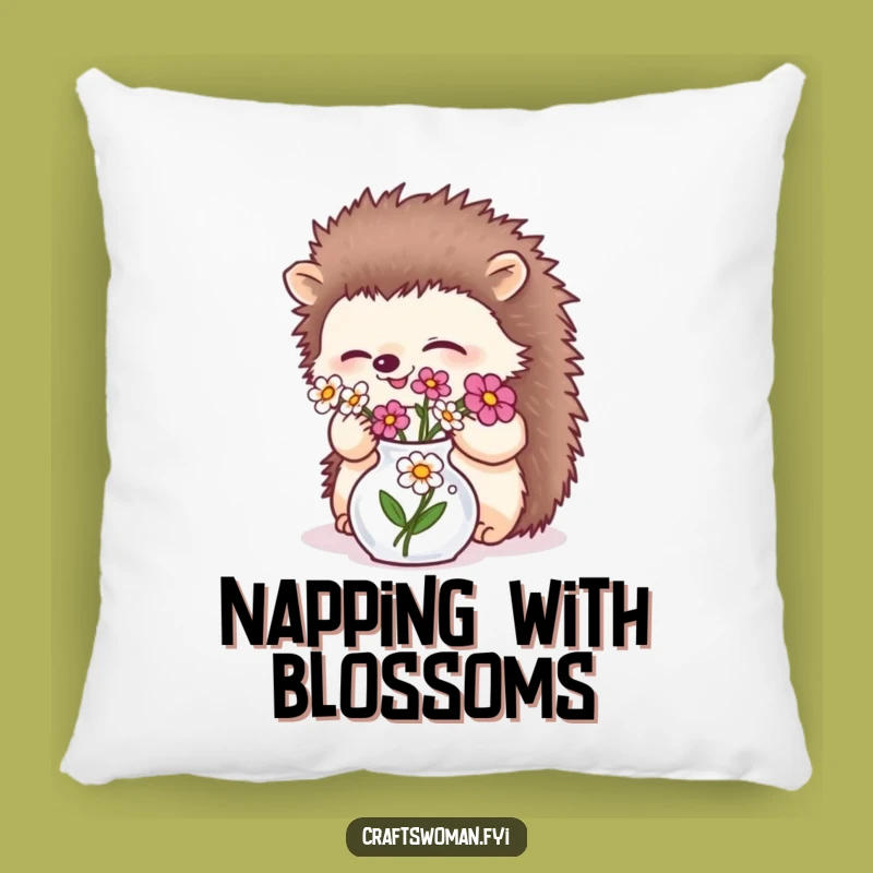 Funny Hedgehog Flower Pillow: Cozy Comfort with Natural Whimsy