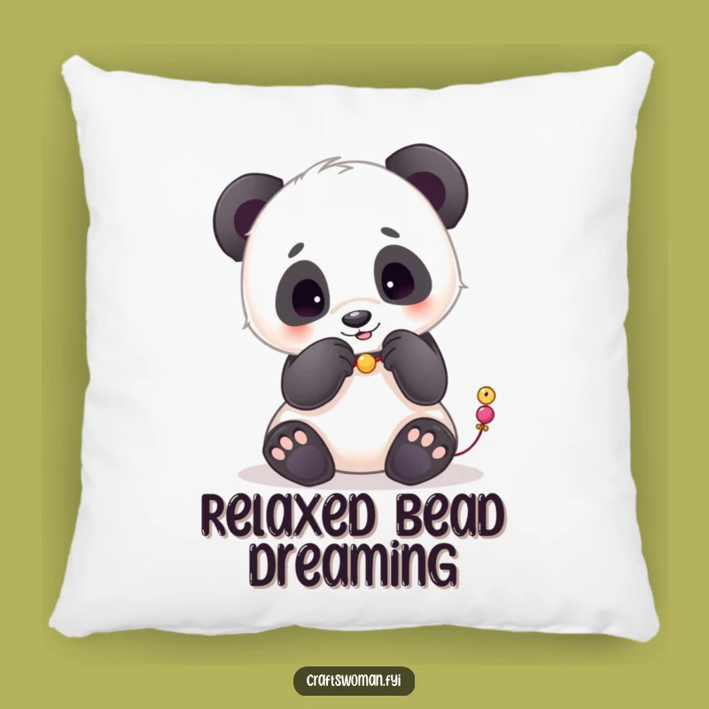 Funny Panda Beads Pillow - Cozy Comfort Gift for Crafters
