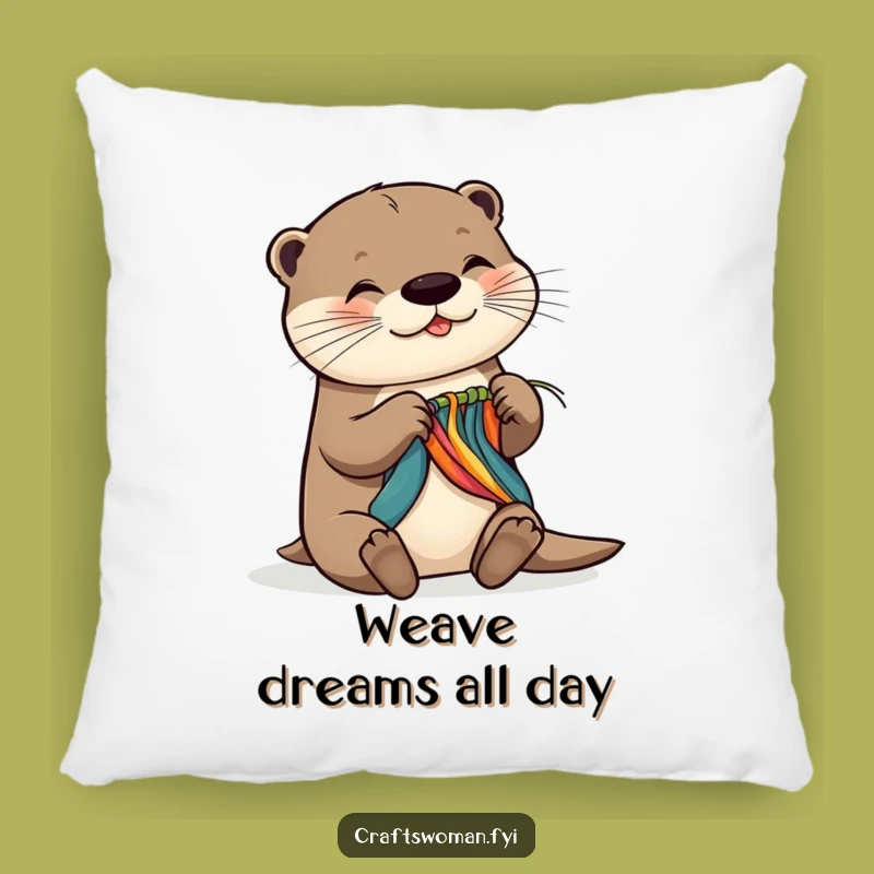 Funny Otter Pillow: Soft Otter Weaving, Comfy Funny Gift Decor