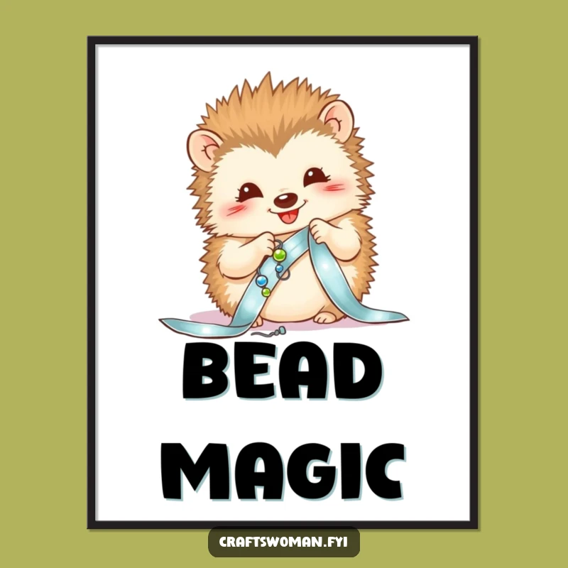 Funny Hedgehog Sewing Digital Art - Instant Downloadable Sparkle