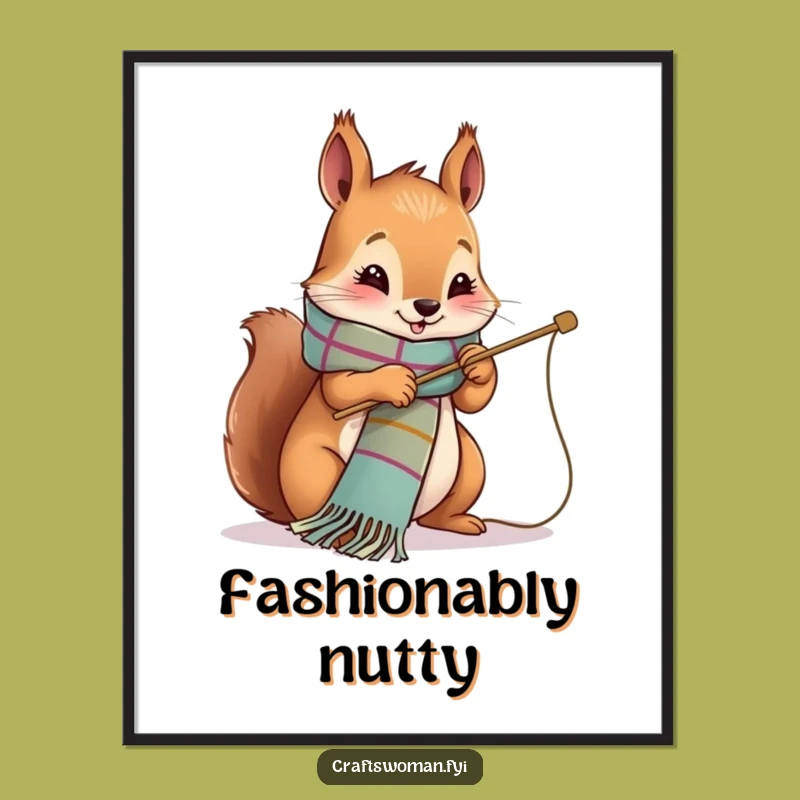 Funny Squirrel Stitcher Art: Instant Cute Crafting, Perfect Gift!