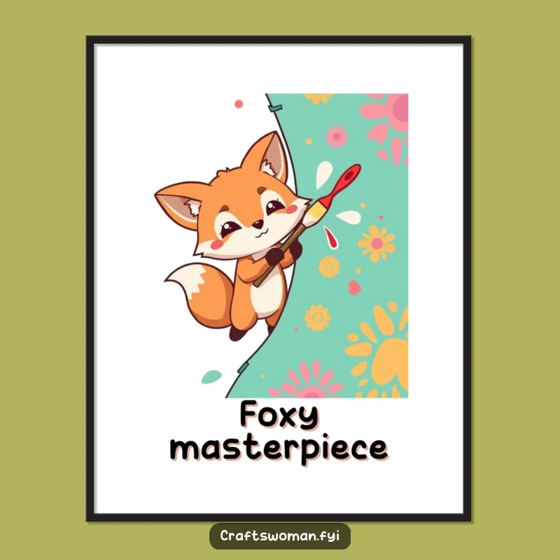 Funny Fox Painter Art: Instant Vibrant Style, Perfect Gift!