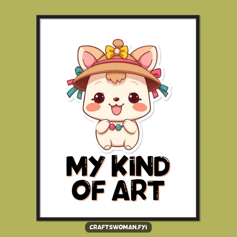 Funny Animal Hat Decorator Digital Print: Hilarious Craft Art for Walls