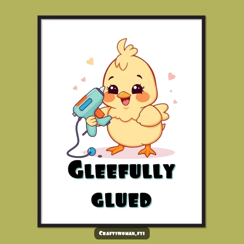 Funny Crafting Chick Digital Art: Hilarious Printable for Your DIY Wall Decor