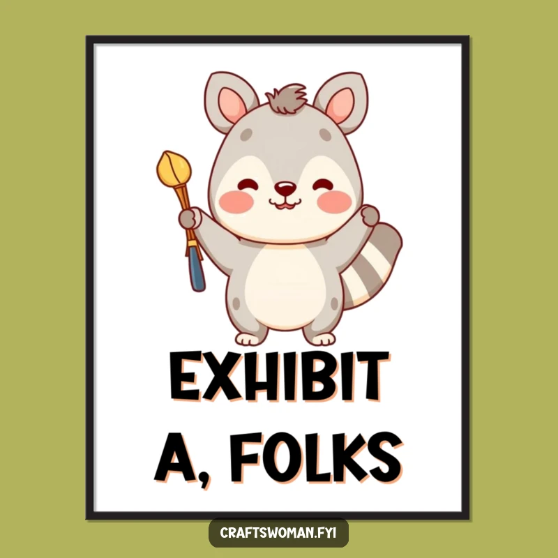 Funny Crafty Digital Print: Cheerful Animal Pride In Colorful Creation, Instant Gift