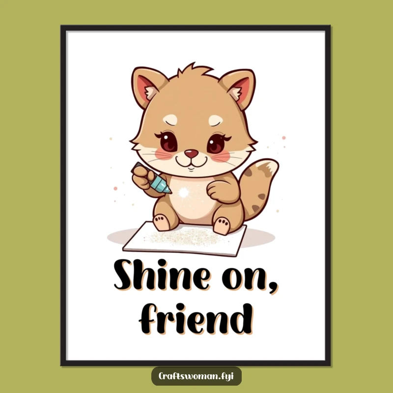 Funny Glitter Card Digital Print: Hilarious Art for Creative Spaces