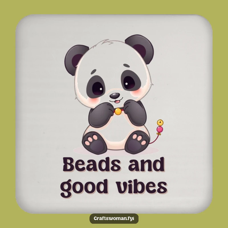 Funny Panda Beads Coaster Set - Hilarious Protection for Surfaces