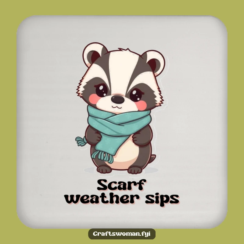 Funny Badger Knitter Coasters: Protect Surfaces with Hilarious Handmade Charm, a Perfect Funny Gift!